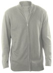 KARIBAN Mens Zip Grey Melange