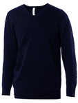 KARIBAN Mens V-neck Navy